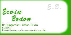 ervin bodon business card